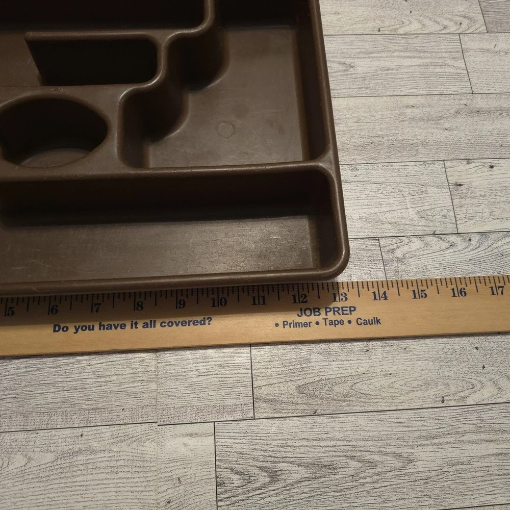 Vintage Rubbermaid Silverware‎ Drawer Organizer Tray #2921 USA Brown Plastic